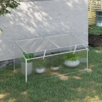 Outsunny 39''x23.5''x17.25'' Outdoor & Indoor Greenhouse for Plants Larger Room with Adjustable Sunshine Board, Cold Frame(m-1)