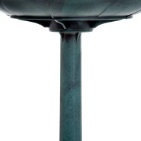 Outsunny 27'' Bird Bath Outdoor Resin Decor with Fleur De Lis Pattern, Time-Worn Finish(m-9)