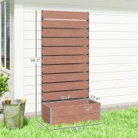 Outsunny Trellis Planter for Climbing Plants, Raised Garden Bed with Trellis, Planter Box for Outdoor, 28.25" x 15" x 59", Brown(m-3)