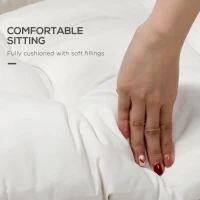 Outsunny Set of 2 Patio Bench Replacement Cushions, 2 Seater Outdoor Loveseat Cushion Seat Pad, 43" x 19" x 3", Cream White(m-4)