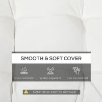 Outsunny Set of 2 Patio Bench Replacement Cushions, 2 Seater Outdoor Loveseat Cushion Seat Pad, 43" x 19" x 3", Cream White(m-5)