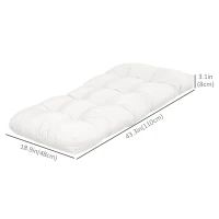 Outsunny Set of 2 Patio Bench Replacement Cushions, 2 Seater Outdoor Loveseat Cushion Seat Pad, 43" x 19" x 3", Cream White(m-3)