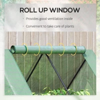 Outsunny Steel Outdoor Raised Garden Bed with Greenhouse,Cover, Roll Up Door, Dual Use, 50"x37.4"x36.2", Green(m-9)