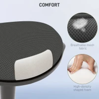 HOMCOM Standing Desk Stool, Ergonomic Wobble Chair, Adjustable Leaning Stool for Office Desks, with Rocking Motion, Black(m-6)