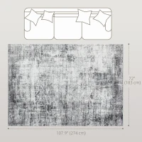 HOMCOM Area Rug for Living Room 6x9, Modern Abstract Machine Washable Rug, Non-Slip Carpet for Bedroom, Dining Room, Grey(m-3)