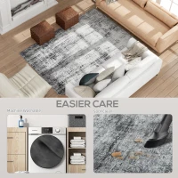 HOMCOM Area Rug for Living Room 6x9, Modern Abstract Machine Washable Rug, Non-Slip Carpet for Bedroom, Dining Room, Grey(m-5)
