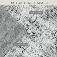 HOMCOM Area Rug for Living Room 6x9, Modern Abstract Machine Washable Rug, Non-Slip Carpet for Bedroom, Dining Room, Grey(m-4)