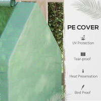 Outsunny Steel Outdoor Raised Garden Bed with Greenhouse,Cover, Roll Up Door, Dual Use, 50"x37.4"x36.2", Green(m-6)