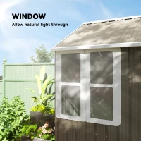 Outsunny 8.5' x 5.5' Metal Garden Storage Shed, Outdoor Tool Storage House with Lockable Door, Vents, Sloped Roof, Light Grey(m-5)