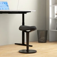 HOMCOM Standing Desk Stool, Ergonomic Wobble Chair, Adjustable Leaning Stool for Office Desks, with Rocking Motion, Black(m-8)