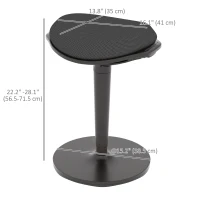 HOMCOM Standing Desk Stool, Ergonomic Wobble Chair, Adjustable Leaning Stool for Office Desks, with Rocking Motion, Black(m-3)