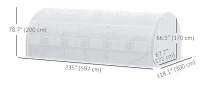 Outsunny Large Walk-in Greenhouse, 20'x10'x6.6' Tunnel Greenhouse with Zippered Door and 12 Roll-up Windows, Outdoor Green House for Garden Plant, White(m-3)