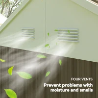 Outsunny 8.5' x 5.5' Metal Garden Storage Shed, Outdoor Tool Storage House with Lockable Door, Vents, Sloped Roof, Light Grey(m-6)