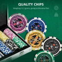 SPORTNOW 300-Piece Poker Chips Set, Poker Set with Mat, Chips, Two Card Decks, Dealer, Five Dices(m-5)