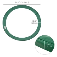 Soozier ⌀8ft Trampoline Pad ⌀96" Spring Safety Replacement Gym Bounce Jump Cover EPE Foam Green(m-3)