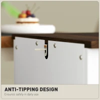 HOMCOM Vertical Filing Cabinet with 2 Drawers, Rustic Farmhouse Office Storage Cabinet for A4, Letter Size, Distressed White(m-9)