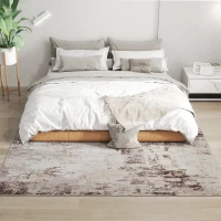 HOMCOM Machine Washable Area Rug 4x6, Non-Slip Modern Abstract Floor Carpet for Living Room, Bedroom, Dining Room, Mixed-Brown(m-11)