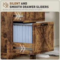 HOMCOM Vertical Filing Cabinet with 2 Drawers, Rustic Farmhouse Office Storage Cabinet for A4, Letter Size, Rustic Brown(m-7)