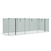 Outsunny Galvanized Steel Crop Cage, Plant Protection Tent with Zippered Door, 12' x 4', Green(m-11)