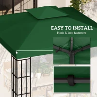 Outsunny 10' x 10' Canopy Replacement 2-Tier Gazebo Canopy Top Cover, Green(m-5)