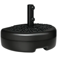 Outsunny Half Round Umbrella Base, Sand or Water Filled Half Patio Umbrella Stand Holder for Lawn, Deck, Backyard and Garden, 40lb Capacity Water or 46lb Capacity Sand, Fit 1.5"or 2" Pole, Black(m-1)