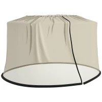 Outsunny 7.5FT Umbrella Table Screen Mosquito Bug Net, Garden Large Umbrella Cover Netting with Zippered Door, Beige(m-11)