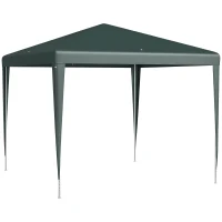 Outsunny 9' x 9' Portable Canopy Party Tent Gazebo Outdoor Sunshade for Weddings Parties with Dressed Legs, Dark Green(m-11)