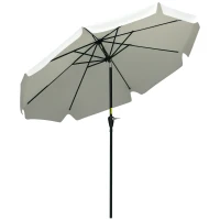 Outsunny 8.5 ft Outdoor Market Table Umbrella, Round Patio Umbrella with Tilt and Crank for Garden, Backyard, Deck, Cream White(m-11)