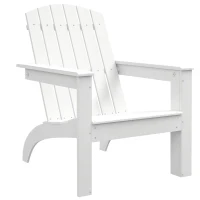 Outsunny Adirondack Chair Patio Muskoka Chair, Outdoor Poplar Wood Fire Pit Chair, Pre-Assembled Backrest Chaise Adirondack with High-back, Large Seat, for Deck, Garden, White(m-11)