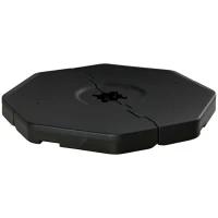 Outsunny 4 PC Patio Umbrella Base, Outdoor Hexagon Stand Cantilever Offset Umbrella Weights with Easy-Fill Spouts, 229 lb. Capacity Water or 275lb Capacity Sand, Black(m-1)