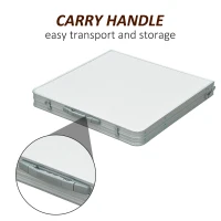 Outsunny 4ft Camping Table Foldable Picnic Garden BBQ Desk Indoor & Outdoor Folding Table with 2 Level Height Adjustable, Aluminum Frame and Carrying Handle, Silver(m-5)