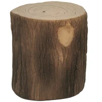 Outsunny Tree Stump Decorative Garden Stool, 15" Outdoor Stool Side Table Plant Stand Footstool for Indoor Outdoor, Brown(m-11)