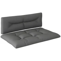 Outsunny 2 Seater Pallet Cushions Outdoor 3.9" Thick Replacement Cushions - Tufted Design for Garden, Patio, Dark Gray(m-11)