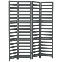 HOMCOM Screen Divider Room Divider Screen with Foldable Design for Indoor Bedroom Office 5.6' White Gray(m-1)