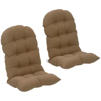 Outsunny Adirondack Chair Cushions Set of 2, Tufted High Back Patio Non-Slip Cushions for Adirondack Chairs, Khaki(m-11)