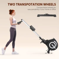 Soozier Magnetic Rowing Machine Adjustable Resistance Rower with LCD Digital Monitor Fully Body Health & Fitness for Home Use(m-6)