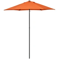 Outsunny 6.6FT Patio Umbrella, Outdoor Parasol with 6 Solid Ribs, Orange(m-11)