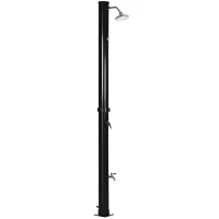 Outsunny 5.3 Gallons Solar Shower with Rotating Rainfall, Temperature Adjustment, 2 Section Outdoor Shower for Backyard, Black(m-11)