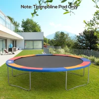 HOMCOM 12ft Trampoline Spring Cover, Plastic Trampoline Replacement Pad Gym Bounce Jump Cover EPE Foam Safety Guard Padding Outdoor, Colorful(m-8)