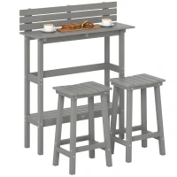 Outsunny 3 Piece Patio Bar Set with 43"H Bar Table and 2 Bar Stools, for Balcony, Backyard, Porch(m-11)