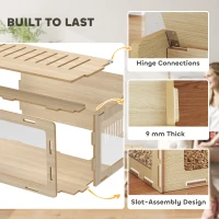 PawHut Hamster Cage with Easy View Acrylic Panels, Air Vents & Openable Roof, for Gerbil, Guinea Pig, 39" x 20" x 18.5", Oak(m-6)