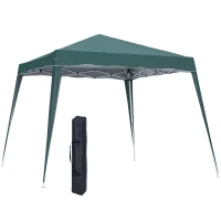 Outsunny 8' x 8' Pop Up Canopy, Outdoor Foldable Tent, Portable Canopy Tent with Carrying Bag for Camping, Party, Picnic, Green(m-11)