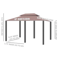 Outsunny 10' x 13' Patio Gazebo, Outdoor Gazebo Canopy Shelter with Curtains, Vented Roof, Steel Frame for Garden, Lawn, Backyard and Deck, Khaki(m-3)