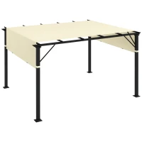 Outsunny 2 Pcs Pergola Replacement Canopy, UV Protection Pergola Shade Cover, Easy to Install, for 10 x 10ft Pergola, Cream White(m-11)