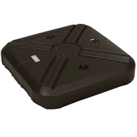 Outsunny Fillable Patio Cantilever Umbrella Base with Wheels, Heavy-duty Offset Umbrella Weights with Easy-Fill Spouts, Steel Cross Base, 430lbs Sand or 375lbs Water Filled, Coffee(m-1)