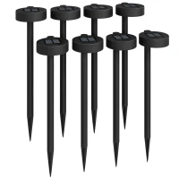 Outsunny 8 Pack Solar Garden Lights Outdoor Auto On/Off Solar Pathway Lights, IP44 for Driveway, Walkway, Yard Landscape Lighting(m-11)