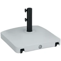 Outsunny Patio Umbrella Base with Wheels, 53lbs Water or 66lbs Sand Filled, Heavy Duty Outdoor Umbrella Stand Holder, Gray(m-1)