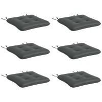 Outsunny 6-Piece Seat Cushion Replacement, Outdoor Patio Chair Cushions Set with Ties, Button Tufted, Charcoal Grey(m-11)