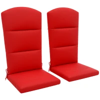 Outsunny Patio Chair Cushions for Adirondack Chair Replacement Cushions with Back and Ties, Set of 2, Wine Red(m-11)