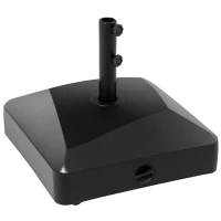 Outsunny Filled Patio Umbrella Base with Wheels, 132 lb Heavy Duty Market Umbrella Stand for Outdoor, Garden, Backyard, Black(m-11)